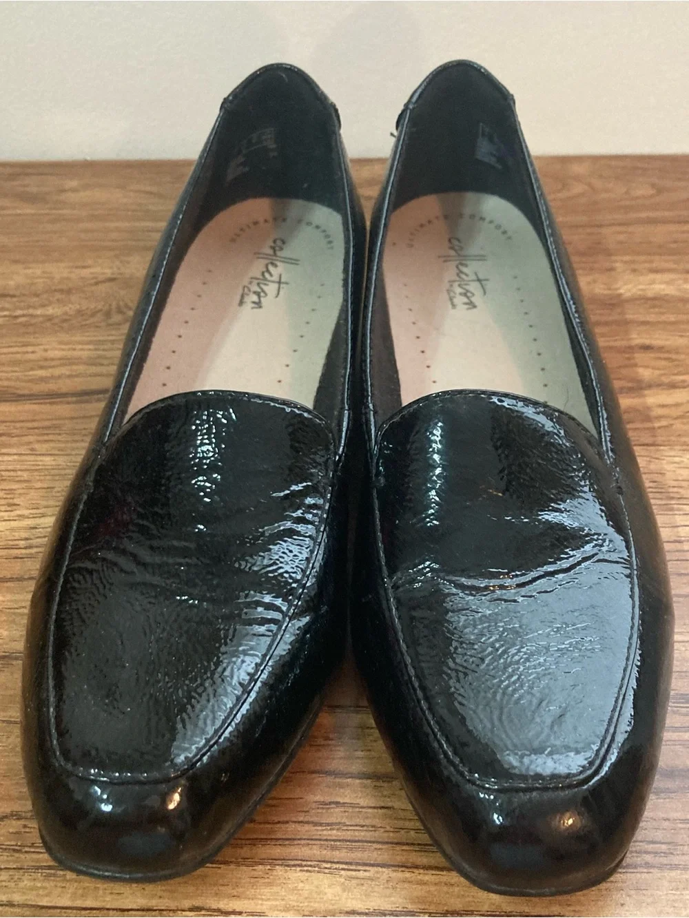 Clarks Glossy Black Shoes 7